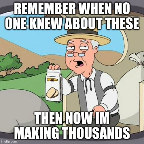 Pepperidge Farm Remembers Meme | REMEMBER WHEN NO ONE KNEW ABOUT THESE; THEN NOW IM MAKING THOUSANDS | image tagged in memes,pepperidge farm remembers | made w/ Imgflip meme maker