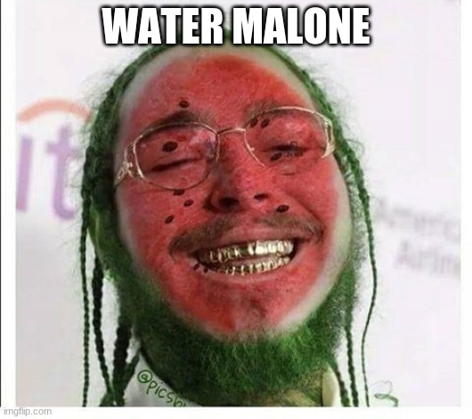 malone | WATER MALONE | image tagged in watermelon | made w/ Imgflip meme maker