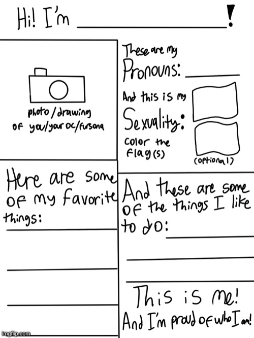 I made a new template! Repost and introduce yourself! | image tagged in lgbtq stream account profile | made w/ Imgflip meme maker