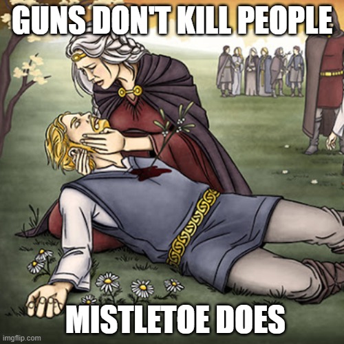 GUNS DON'T KILL PEOPLE; MISTLETOE DOES | made w/ Imgflip meme maker