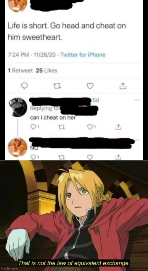 Bruh moment | image tagged in that is not the law of equivalent exchange | made w/ Imgflip meme maker