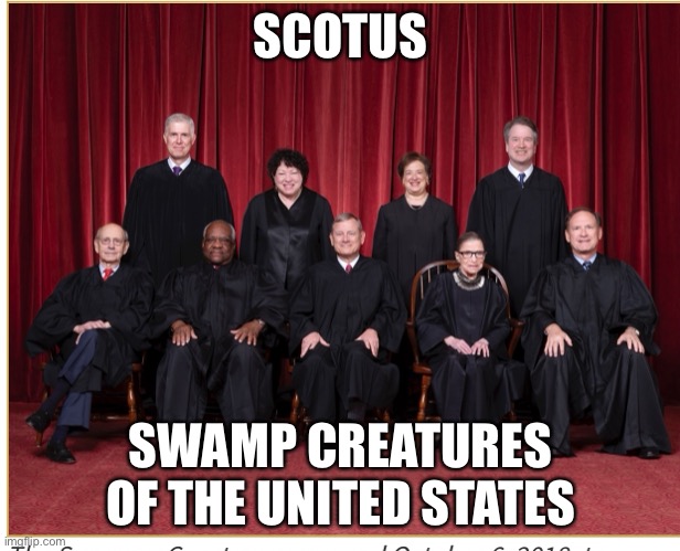 SCOTUS | SCOTUS; SWAMP CREATURES OF THE UNITED STATES | image tagged in memes | made w/ Imgflip meme maker