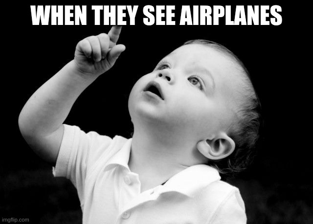 Look Up | WHEN THEY SEE AIRPLANES | image tagged in look up | made w/ Imgflip meme maker