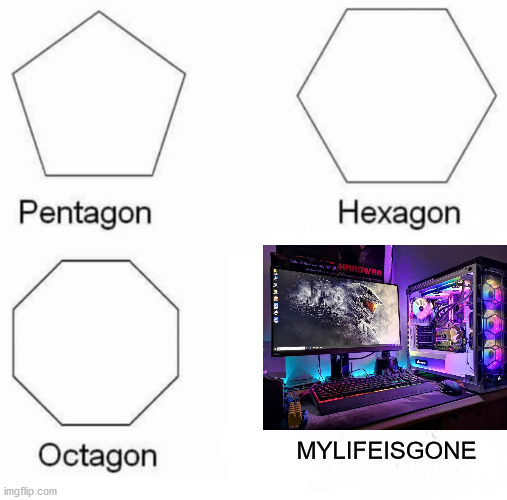 LIFE | MYLIFEISGONE | image tagged in memes,pentagon hexagon octagon | made w/ Imgflip meme maker
