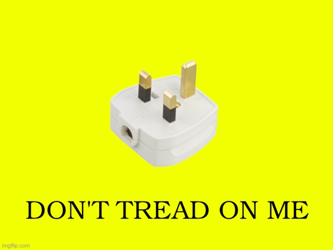 UK Plug Don't Tread On Me | image tagged in uk plug don't tread on me | made w/ Imgflip meme maker