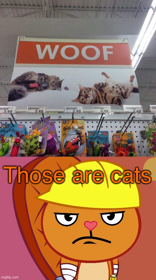 Those are not dogs | Those are cats | image tagged in jealousy handy htf | made w/ Imgflip meme maker