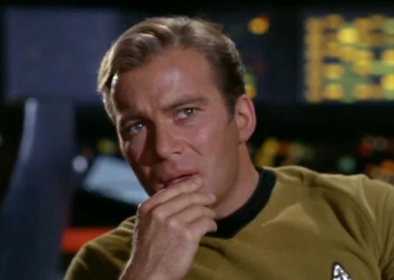 Captain Kirk Thinks maybe Blank Meme Template