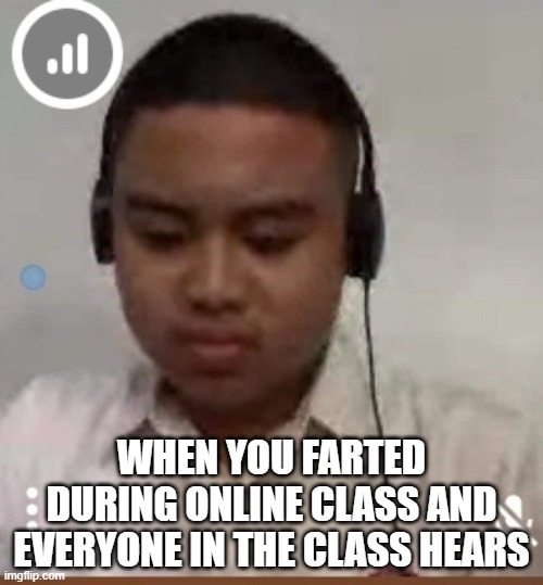 Sad William | WHEN YOU FARTED DURING ONLINE CLASS AND EVERYONE IN THE CLASS HEARS | image tagged in sad william | made w/ Imgflip meme maker