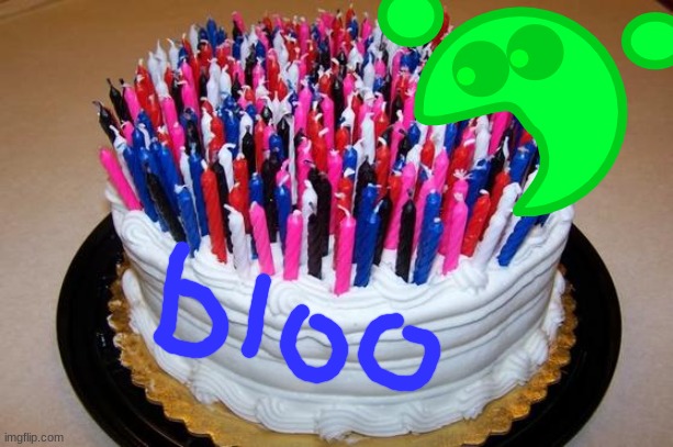 happy birthday BlooberryPancake | image tagged in birthday cake,mucky,blooberrypancake,memes | made w/ Imgflip meme maker