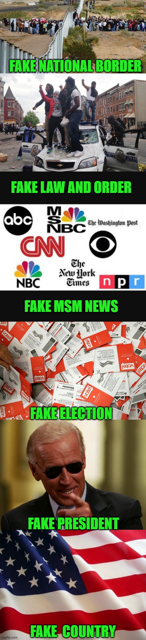 yep | FAKE NATIONAL BORDER; FAKE LAW AND ORDER; FAKE MSM NEWS; FAKE ELECTION; FAKE PRESIDENT; FAKE  COUNTRY | image tagged in voter fraud,democrats,communism,joe biden,banana republic | made w/ Imgflip meme maker