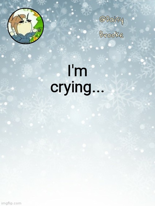 Daisy's Christmas template | I'm crying... | image tagged in daisy's christmas template | made w/ Imgflip meme maker