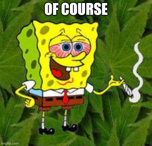 Weed | OF COURSE | image tagged in weed | made w/ Imgflip meme maker