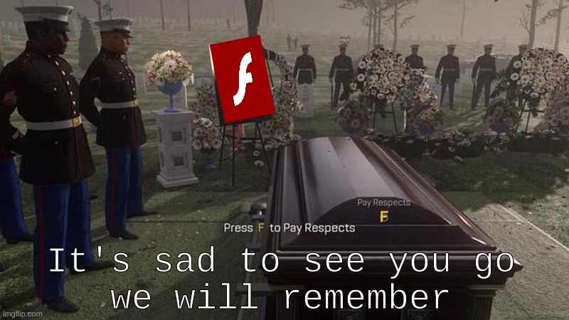 Good bye Adobe Flash Player and all the games that will die with you, We will remember.... |  It's sad to see you go
we will remember | image tagged in sad,why,2021,adobe_flash | made w/ Imgflip meme maker