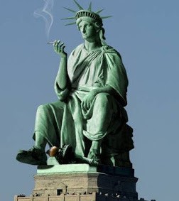 High Quality Lady Liberty smoke break Blank Meme Template