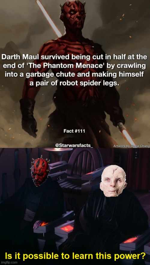 how did snoke die by being cut in half but surfived? | made w/ Imgflip meme maker