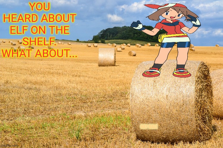 Get ready! | YOU HEARD ABOUT ELF ON THE SHELF. WHAT ABOUT... HAY BALE | image tagged in hay bale,may,pokemon,elf on the shelf | made w/ Imgflip meme maker