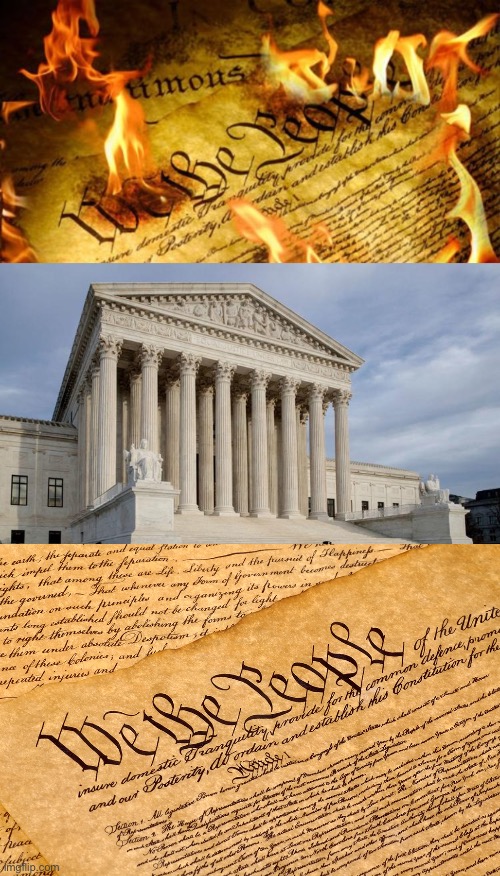 Burning constitution SCOTUS constitution Blank Meme Template