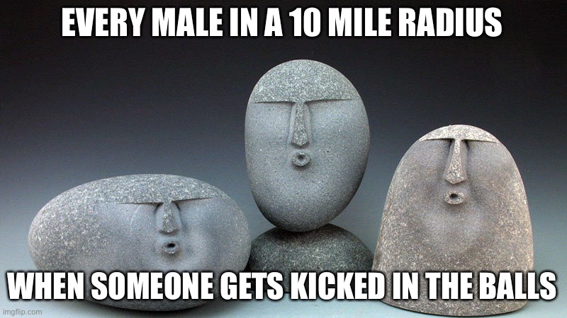 Oof Stones | EVERY MALE IN A 10 MILE RADIUS; WHEN SOMEONE GETS KICKED IN THE BALLS | image tagged in oof stones | made w/ Imgflip meme maker
