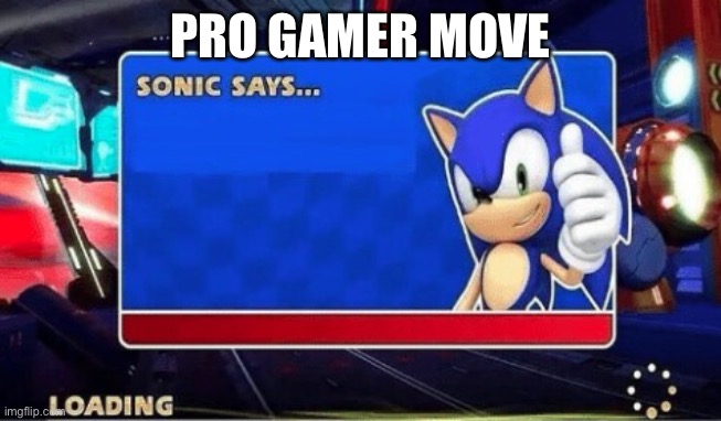 Sonic Says | PRO GAMER MOVE | image tagged in sonic says | made w/ Imgflip meme maker