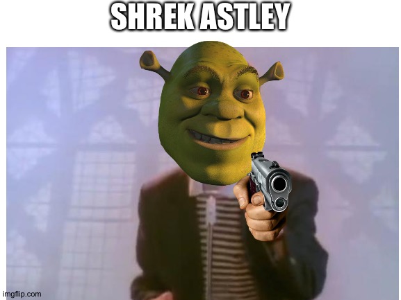 Shrek Astley | SHREK ASTLEY | image tagged in never,gonna,give,you,up,why did you read the tags | made w/ Imgflip meme maker