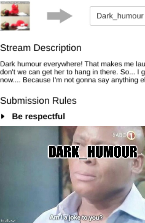 dark humour? respectful? | DARK_HUMOUR | image tagged in am i a joke to you | made w/ Imgflip meme maker