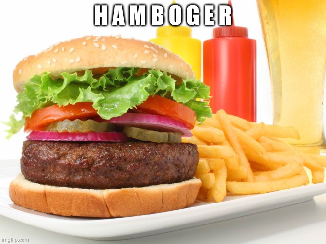 Hamburger  | H A M B O G E R | image tagged in hamburger | made w/ Imgflip meme maker