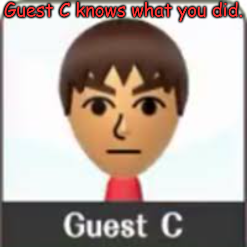 Guest C Knows What You Did Blank Meme Template