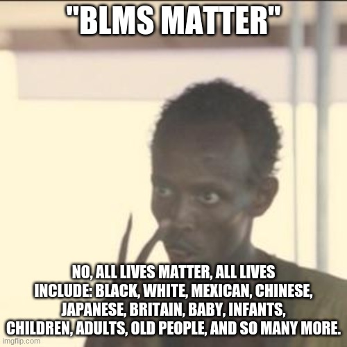 "BLM" So you're telling me that even the CHILDREN lives don't matter? | "BLMS MATTER"; NO, ALL LIVES MATTER, ALL LIVES INCLUDE: BLACK, WHITE, MEXICAN, CHINESE, JAPANESE, BRITAIN, BABY, INFANTS, CHILDREN, ADULTS, OLD PEOPLE, AND SO MANY MORE. | image tagged in memes,look at me,american politics,political meme | made w/ Imgflip meme maker