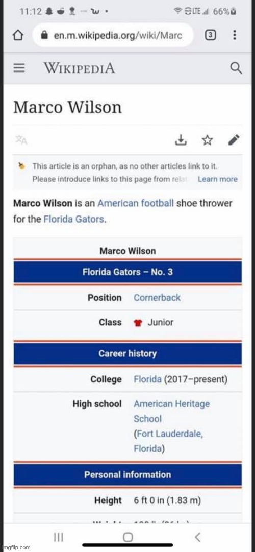 Wilson Wiki | image tagged in florida,gators | made w/ Imgflip meme maker