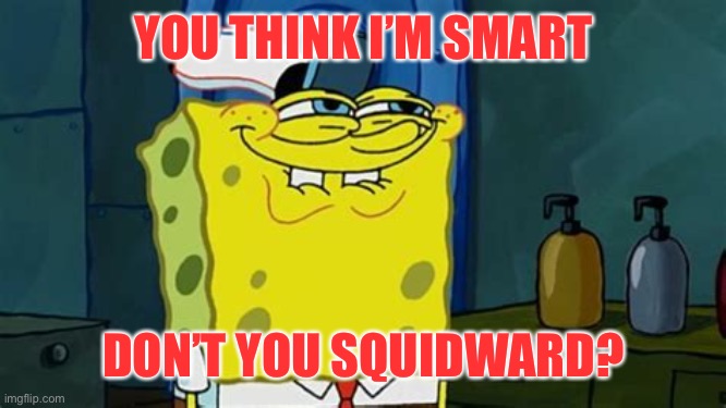 You like don’t you | YOU THINK I’M SMART DON’T YOU SQUIDWARD? | image tagged in you like don t you | made w/ Imgflip meme maker