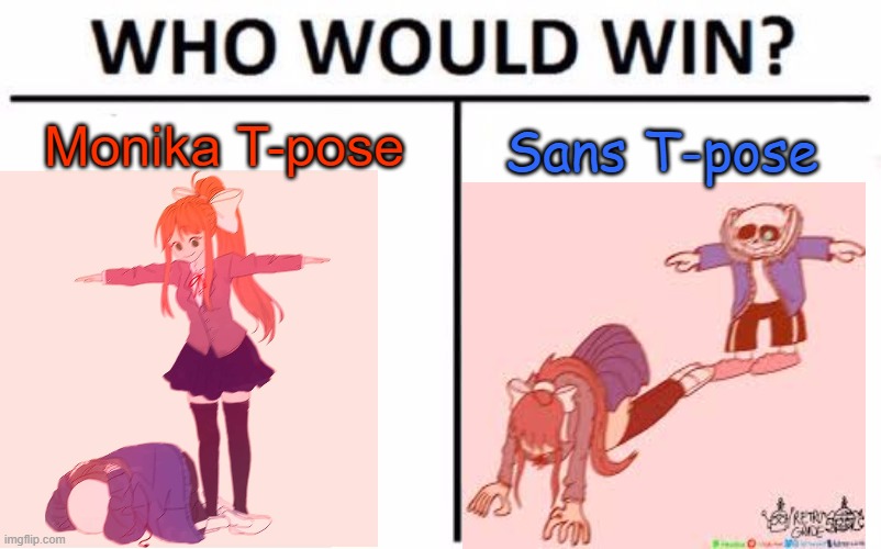 Monika T-Posing Over Sans