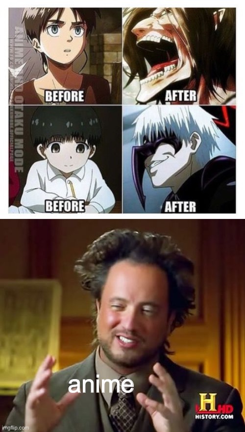 anime | image tagged in memes,ancient aliens | made w/ Imgflip meme maker