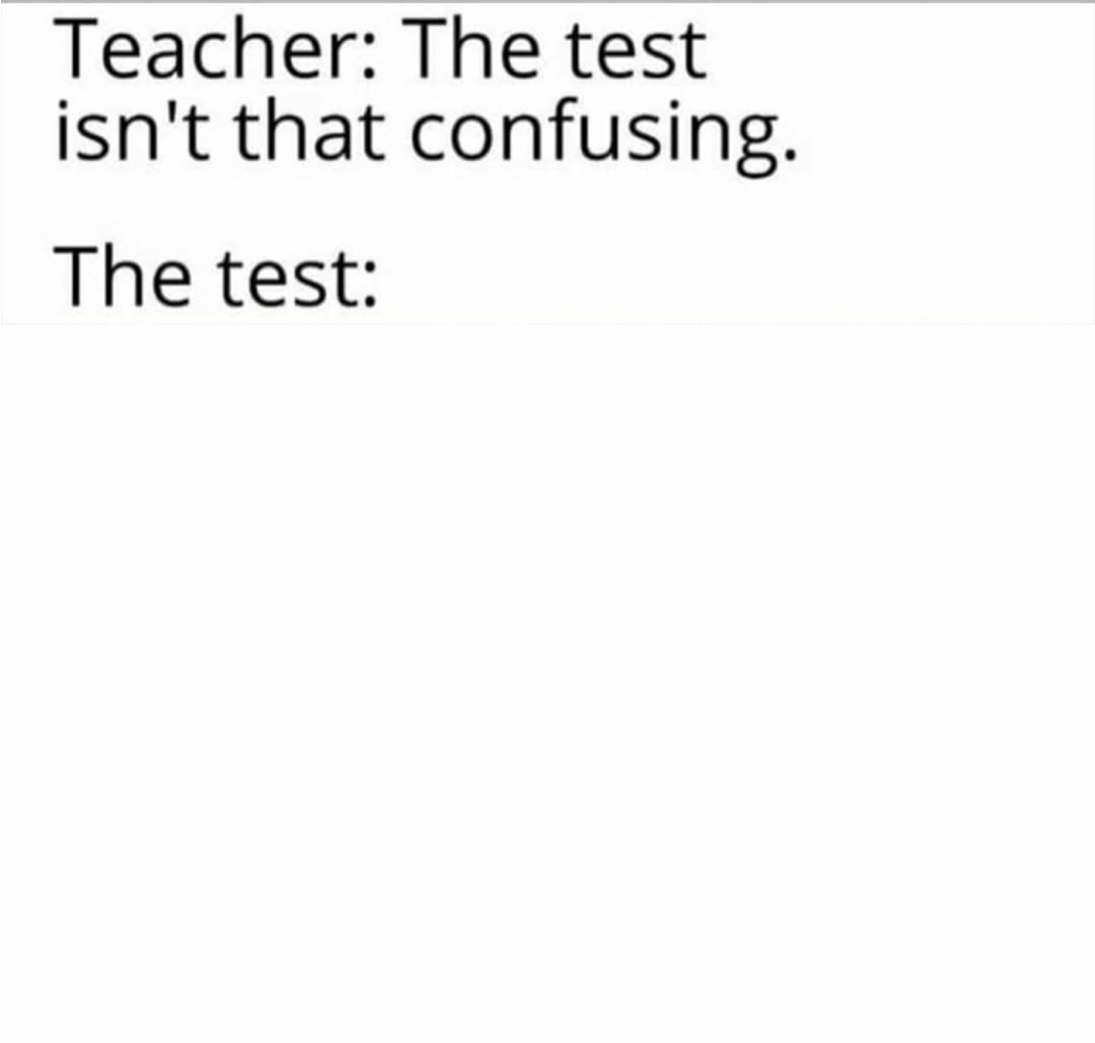 High Quality the test isn't that confusing Blank Meme Template