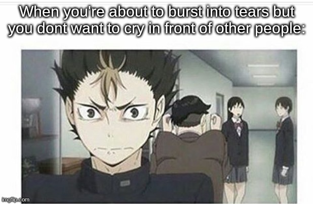 When you're about to burst into tears but you dont want to cry in front of other people: | made w/ Imgflip meme maker