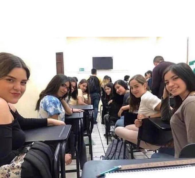 girls looking back Blank Meme Template