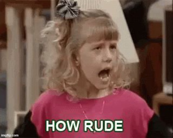 How rude | image tagged in how rude | made w/ Imgflip meme maker