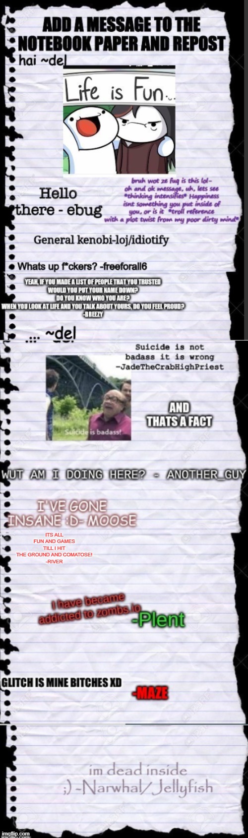 Smol txt | ITS ALL FUN AND GAMES TILL I HIT THE GROUND AND COMATOSE!
-RIVER | made w/ Imgflip meme maker