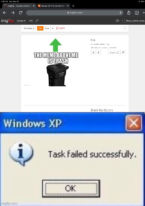 image tagged in task failed successfully | made w/ Imgflip meme maker