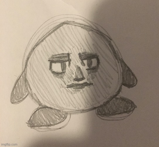 The Reversed Version: Ripped Guy’s face on Kirby | image tagged in kirby,strong,guy | made w/ Imgflip meme maker