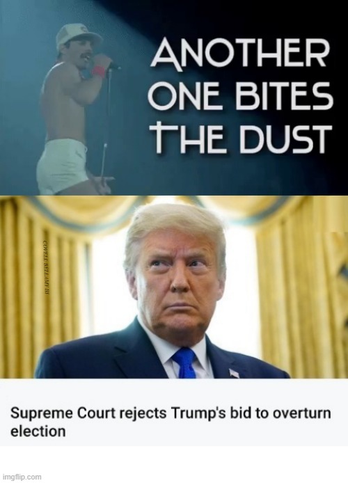 COVELL BELLAMY III | image tagged in trump another one bites the dust | made w/ Imgflip meme maker