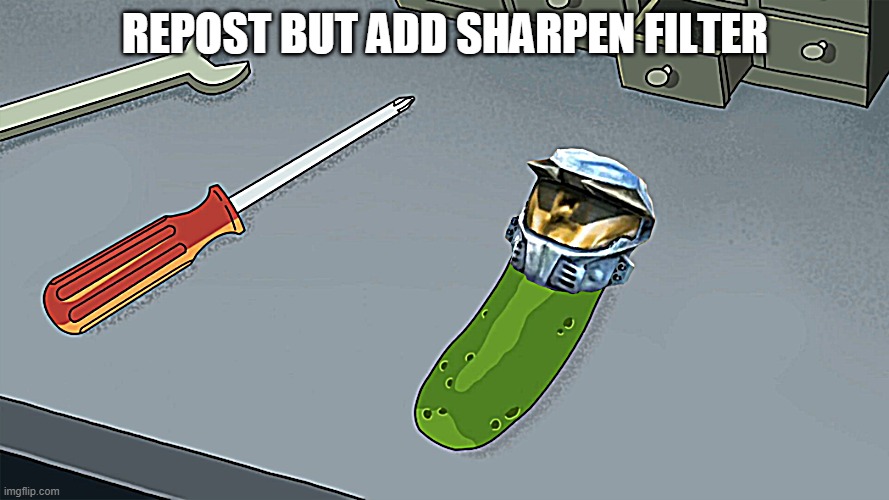 Pickle Church | REPOST BUT ADD SHARPEN FILTER | image tagged in pickle church | made w/ Imgflip meme maker