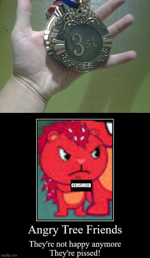 Using another one of my new templates | CENSORED | image tagged in angry tree friends htf | made w/ Imgflip meme maker