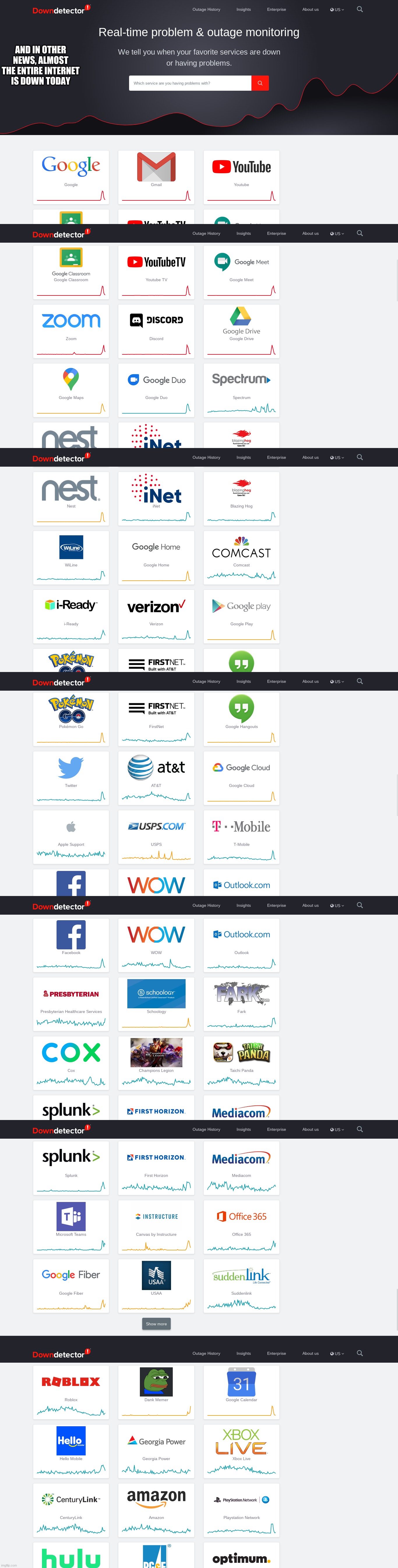 AND IN OTHER NEWS, ALMOST THE ENTIRE INTERNET IS DOWN TODAY | made w/ Imgflip meme maker