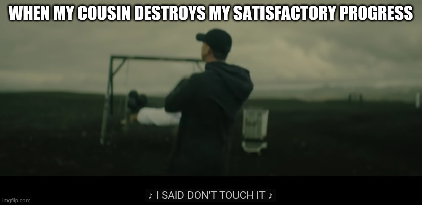 WHEN MY COUSIN DESTROYS MY SATISFACTORY PROGRESS | made w/ Imgflip meme maker