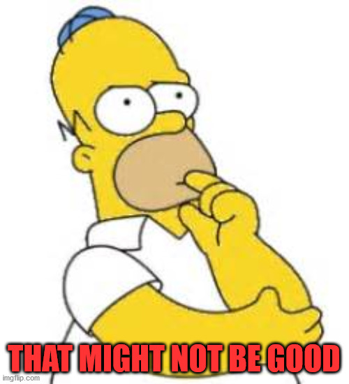 Homer Simpson Hmmmm | THAT MIGHT NOT BE GOOD | image tagged in homer simpson hmmmm | made w/ Imgflip meme maker