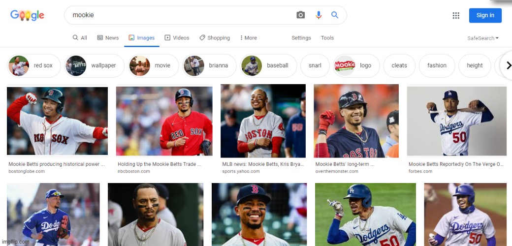 good, mookie betts still owns google image search | made w/ Imgflip meme maker