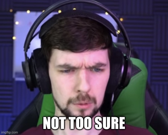 Jacksepticeye confused | NOT TOO SURE | image tagged in jacksepticeye confused | made w/ Imgflip meme maker