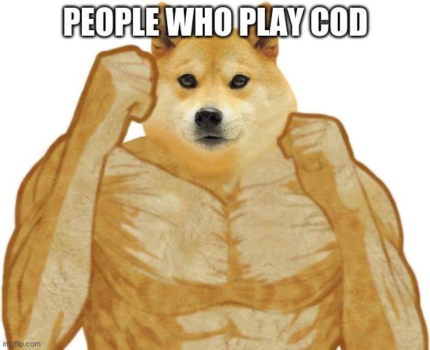 Buff Doge | PEOPLE WHO PLAY COD | image tagged in buff doge | made w/ Imgflip meme maker