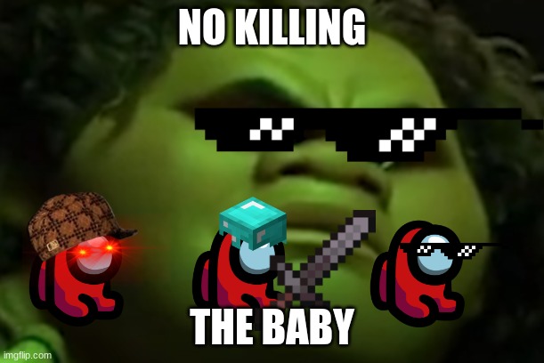 NO KILLING THE B A B Y | NO KILLING; THE BABY | image tagged in hello | made w/ Imgflip meme maker