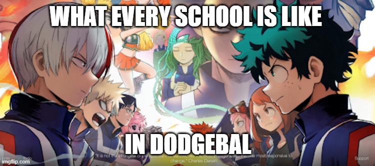 anime | WHAT EVERY SCHOOL IS LIKE; IN DODGEBAL | image tagged in anime | made w/ Imgflip meme maker
